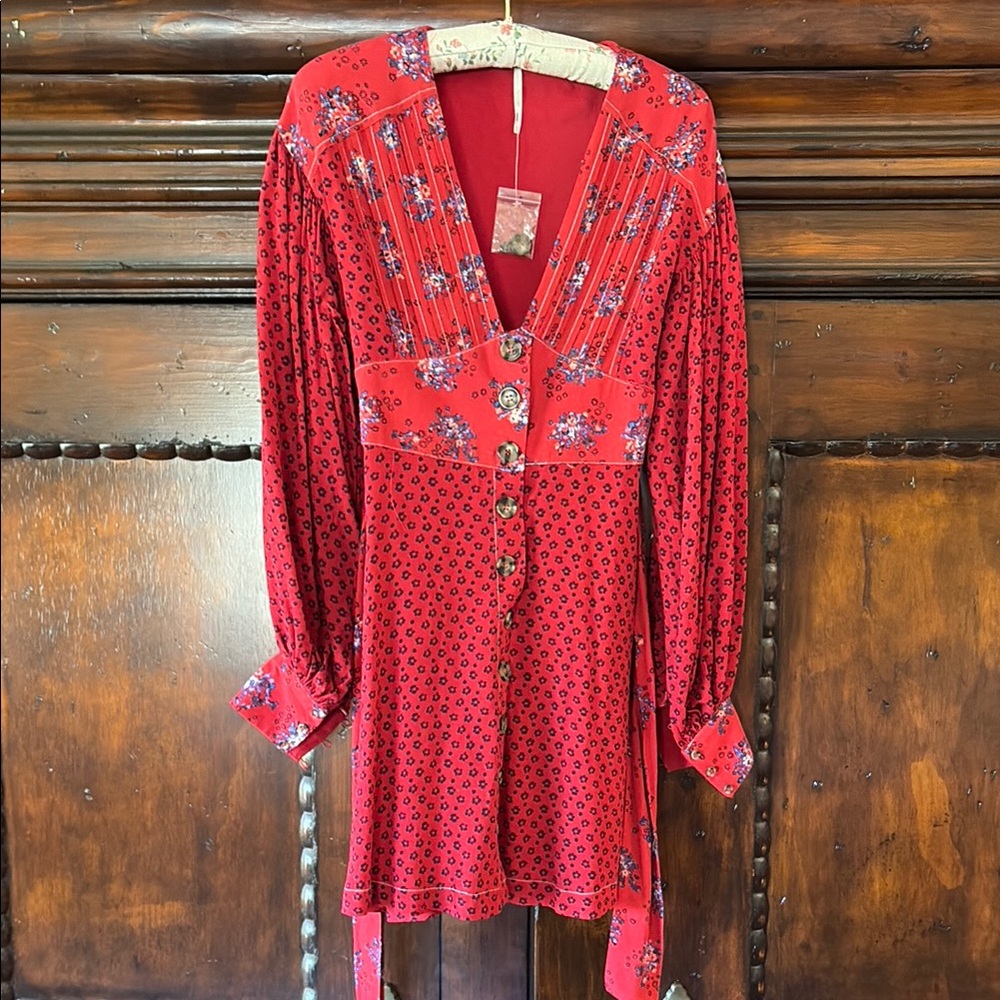 Red Floral Women's Dress